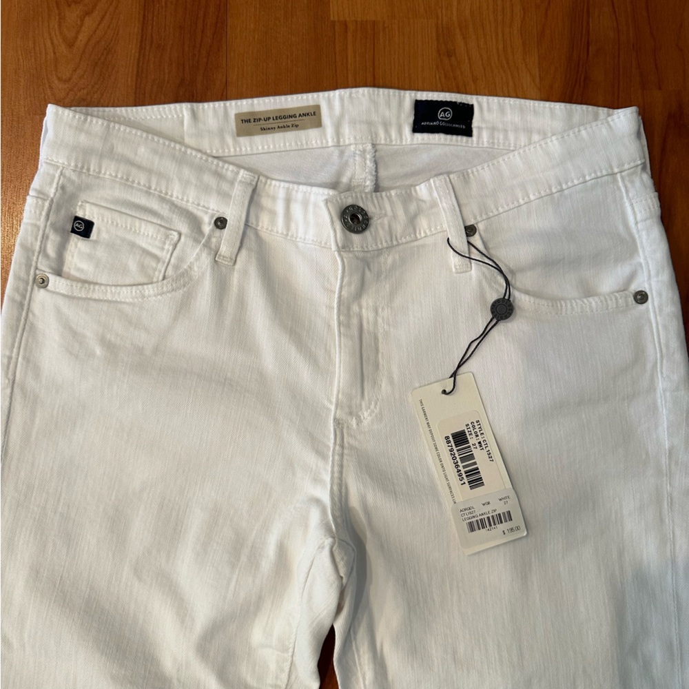 NWT AG jeans white ankle zip - Picture 5 of 9